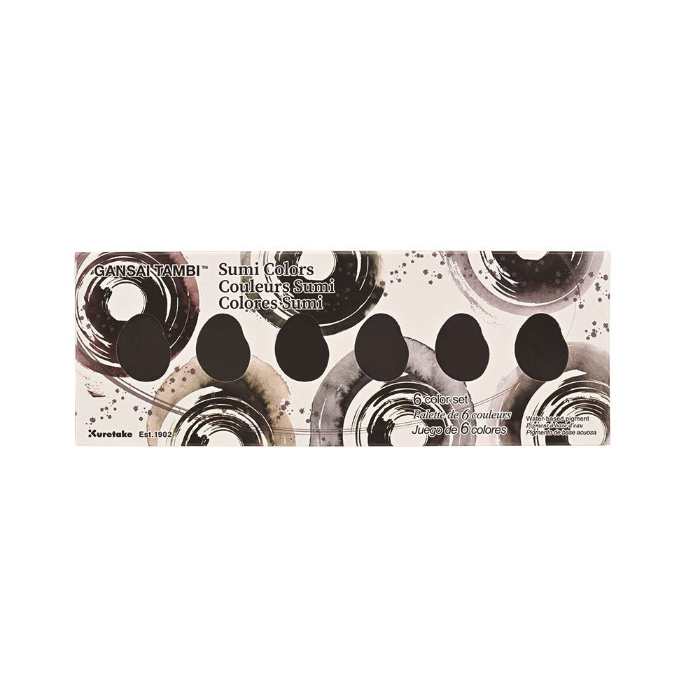 Gansai Tambi Akvarellfärg 6 - pack - Sumi Colors - 5 - ZIG Kuretake - Tidformera