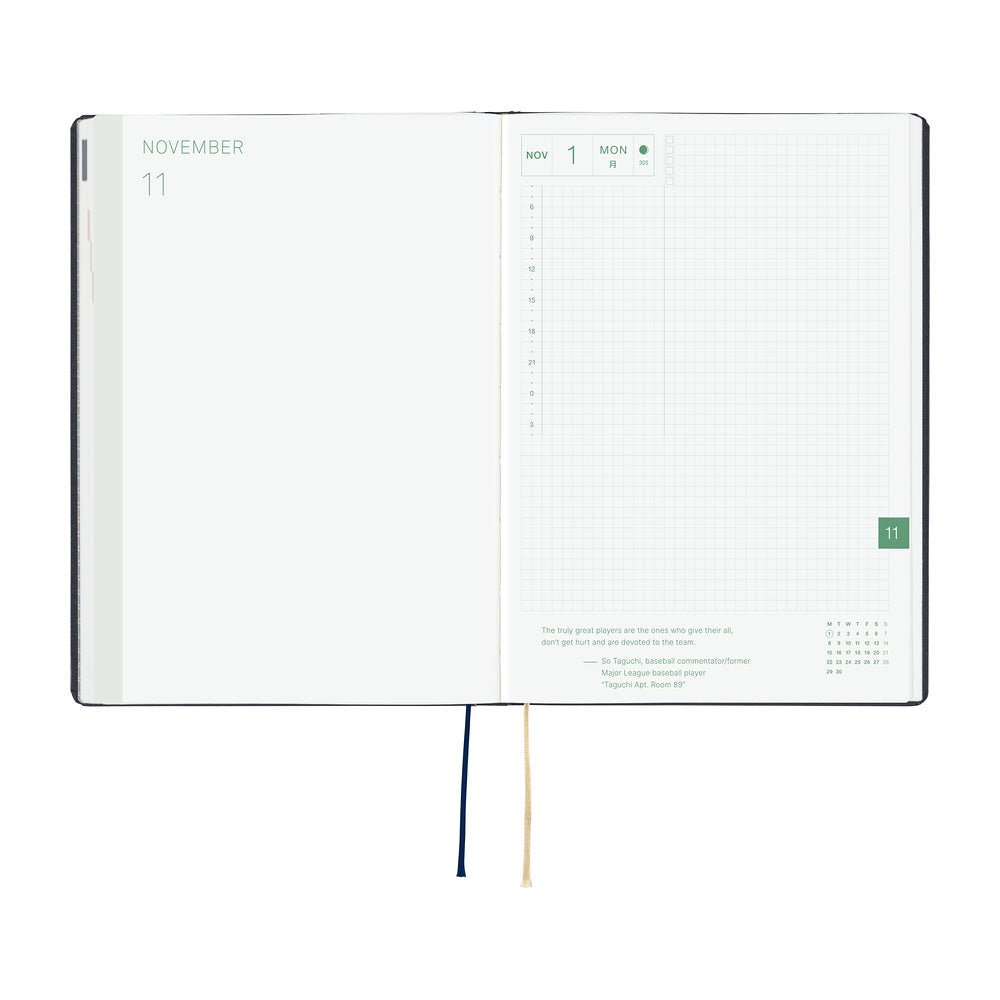 Hobonichi HON A5 Slash - Navy - 2027 - 6 - Hobonichi Techo - Tidformera