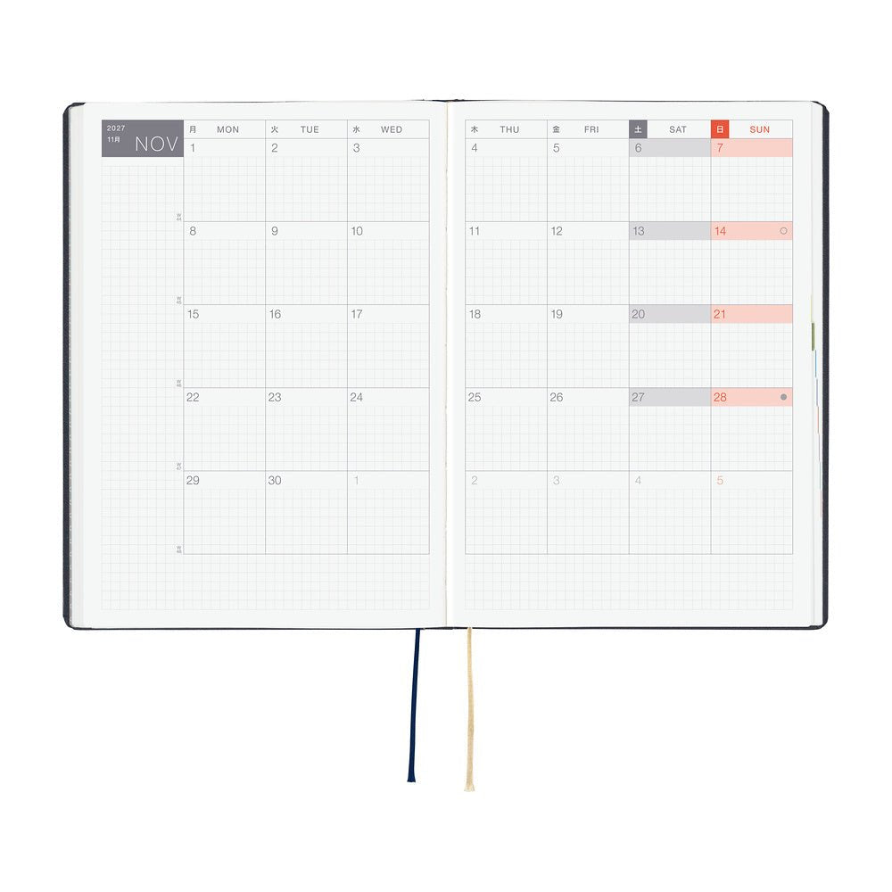 Hobonichi HON A5 Slash - Navy - 2027 - 5 - Hobonichi Techo - Tidformera