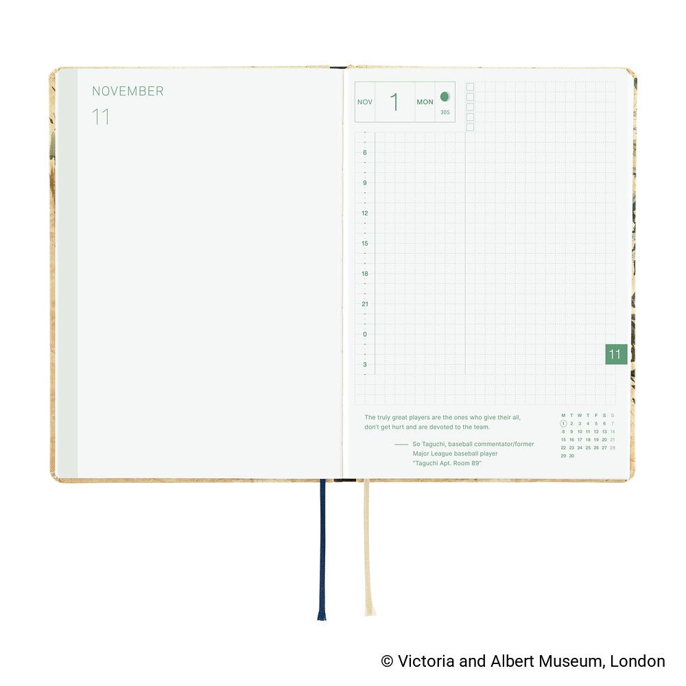 Hobonichi HON A6 The V&A Series: Vine - 2027 - 6 - Hobonichi Techo - Tidformera
