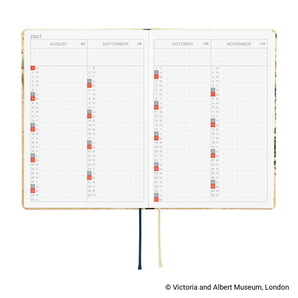 Hobonichi HON A6 The V&A Series: Vine - 2027 - 8 - Hobonichi Techo - Tidformera