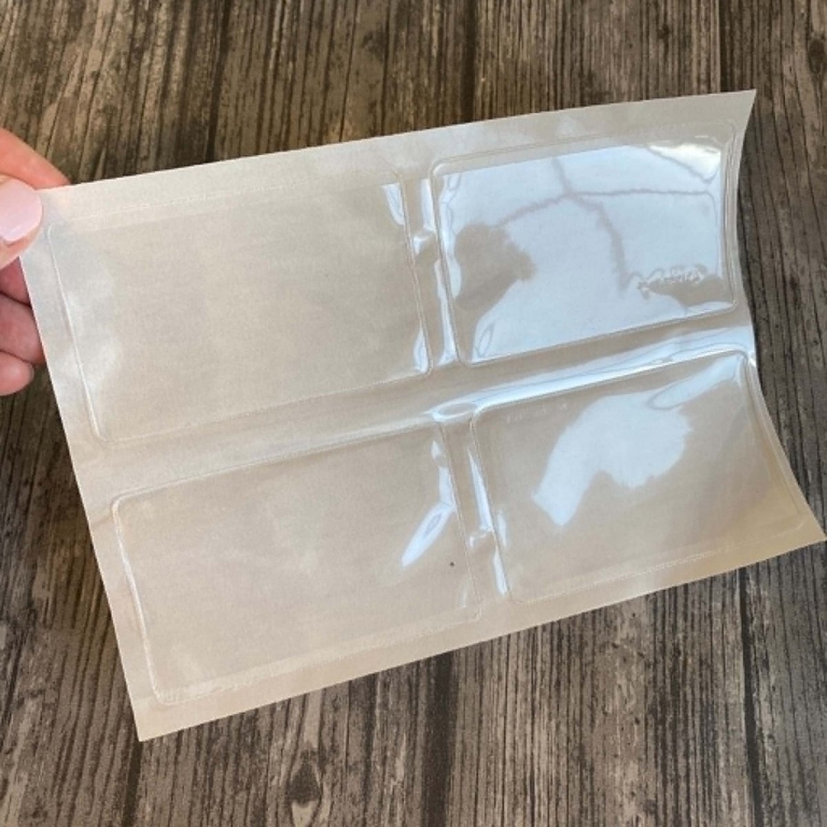 Istoppsfickor Visitkort - Självhäftande plastficka 4 st - 4 - Herma - Tidformera