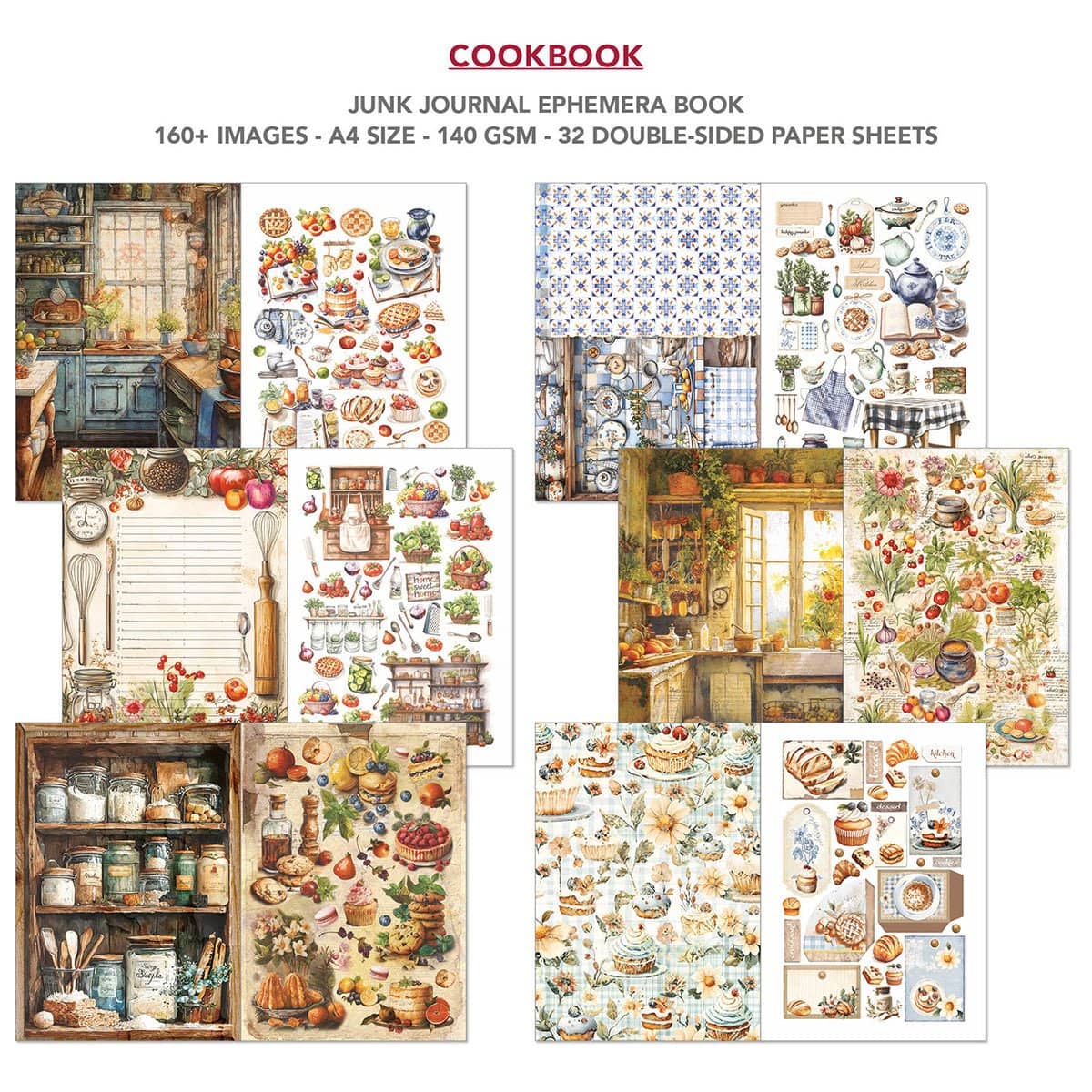 Junk Journal & Ephemera book - CookBook - 3 - Ciao Bella - Tidformera