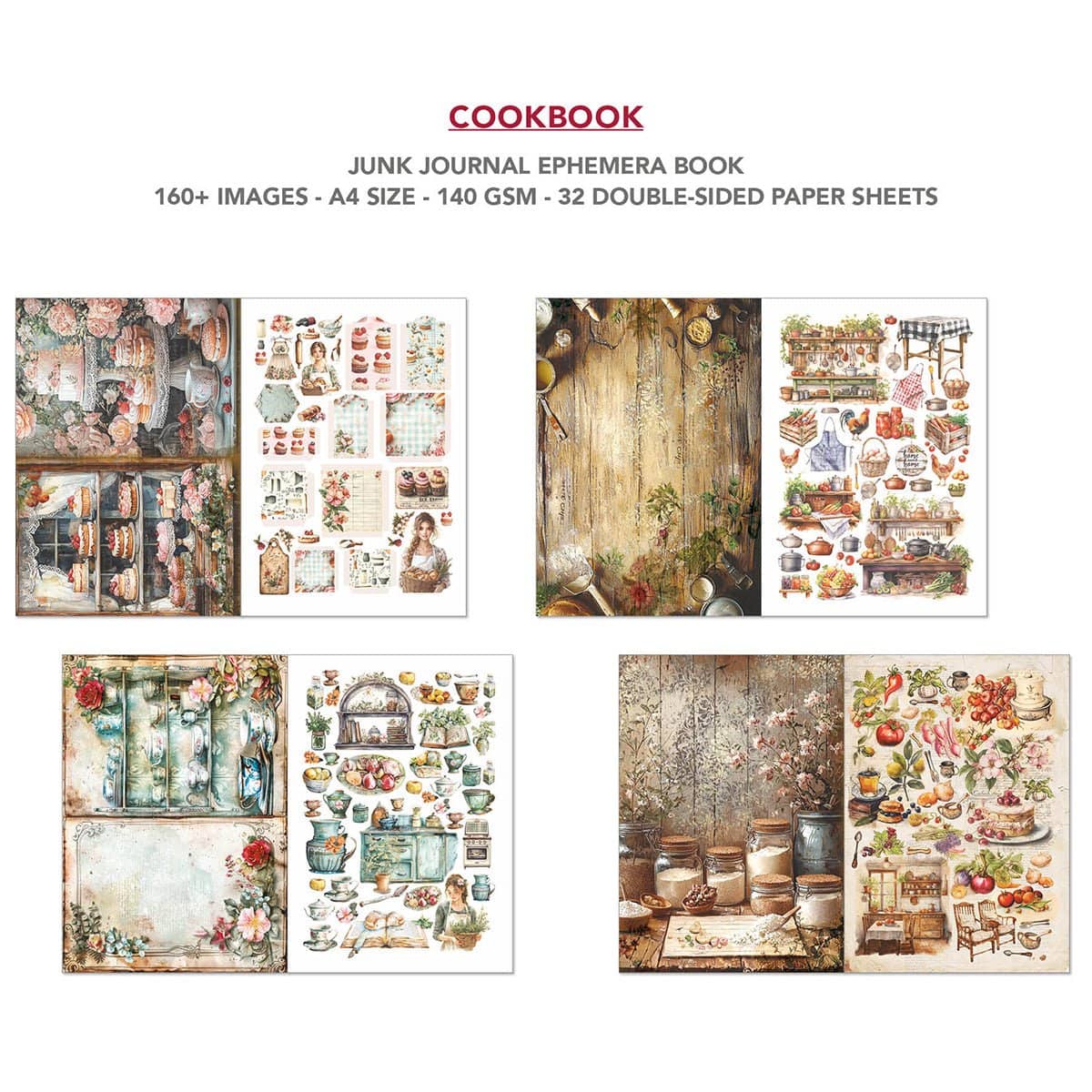 Junk Journal & Ephemera book - CookBook - 4 - Ciao Bella - Tidformera