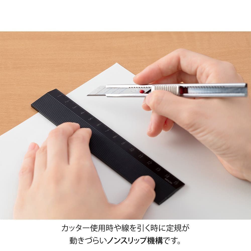 Linjal Aluminum Ruler Non - Slip 15 cm - 4 - Midori - Tidformera