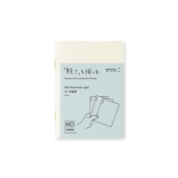 MD Notebook Light - Skrivhäfte - 3 - pack A7 - Rutad - 1 - Midori - Tidformera