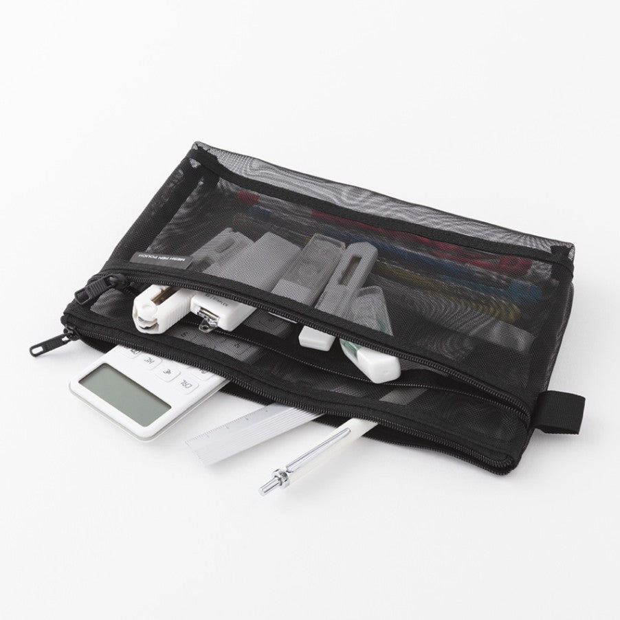 Mesh Pen Pouch - Black - 2 - Midori - Tidformera