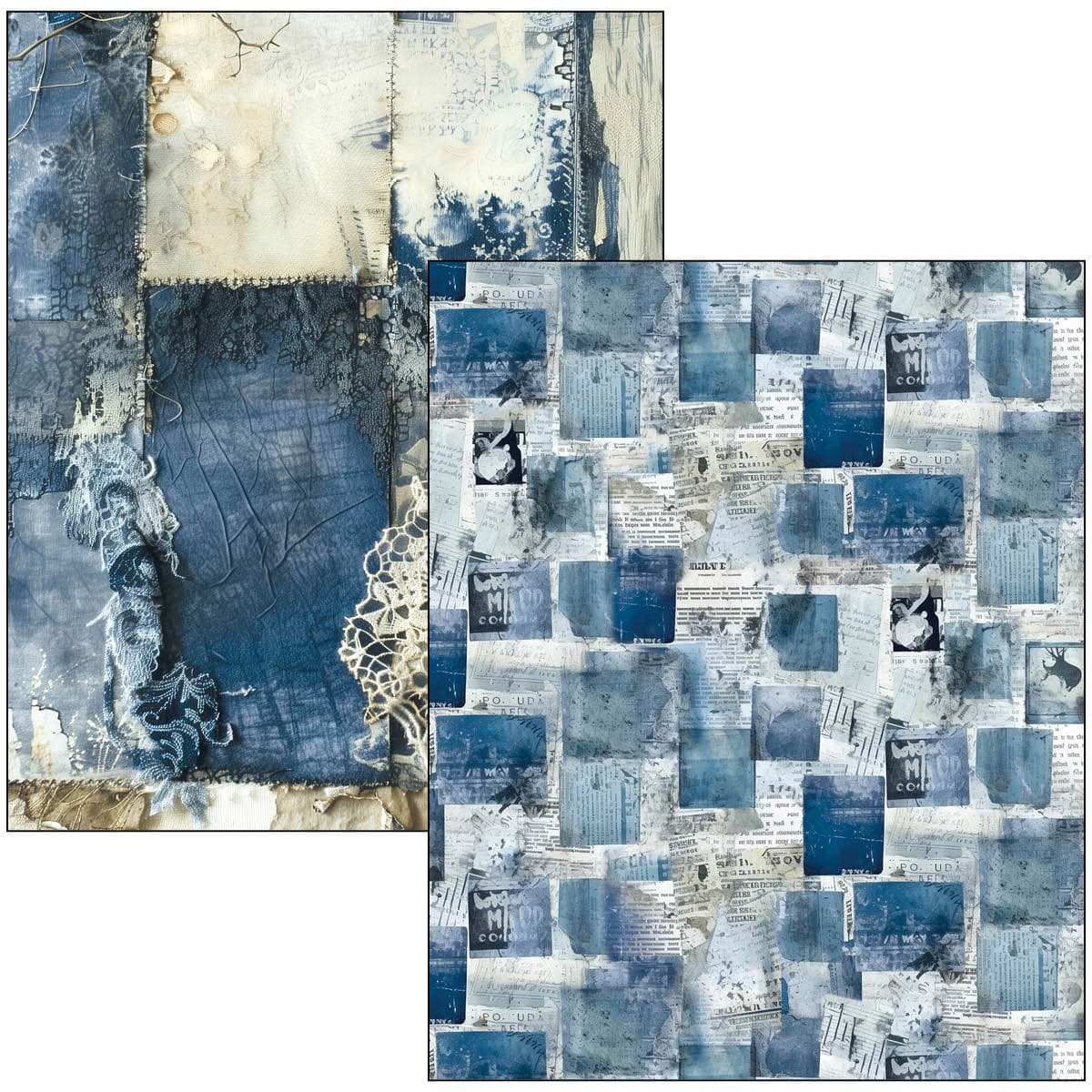 Mixed media book - Urban blue denim - 12 - Ciao Bella - Tidformera