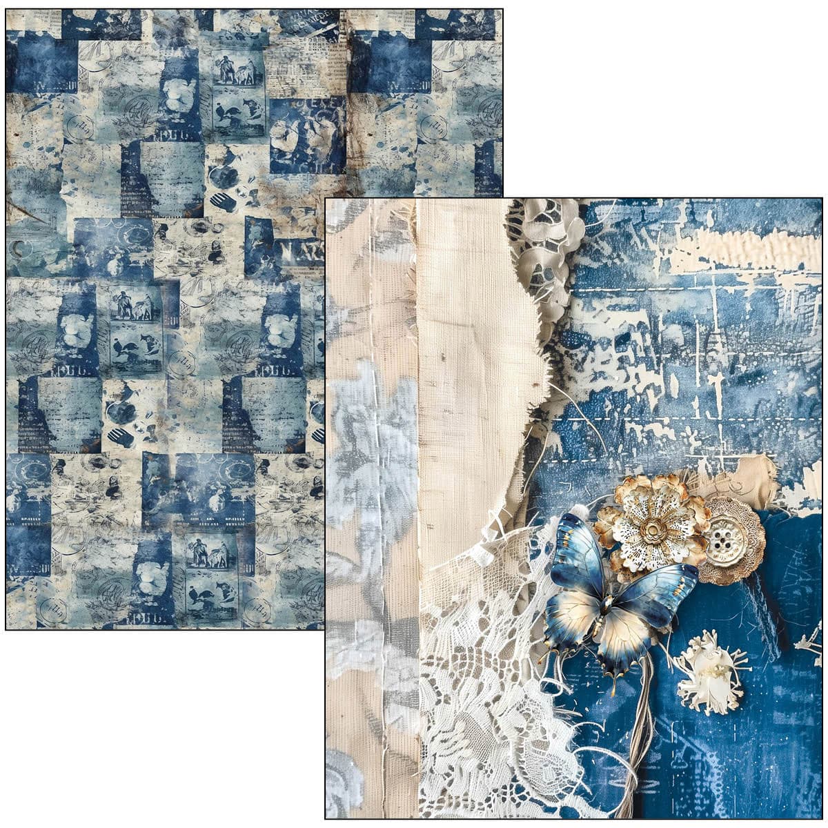 Mixed media book - Urban blue denim - 10 - Ciao Bella - Tidformera