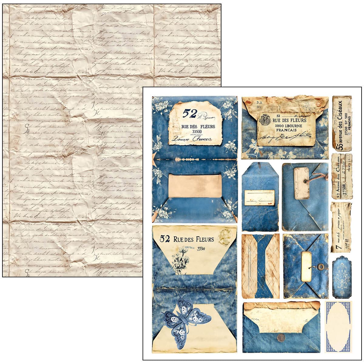 Mixed media book - Urban blue denim - 24 - Ciao Bella - Tidformera