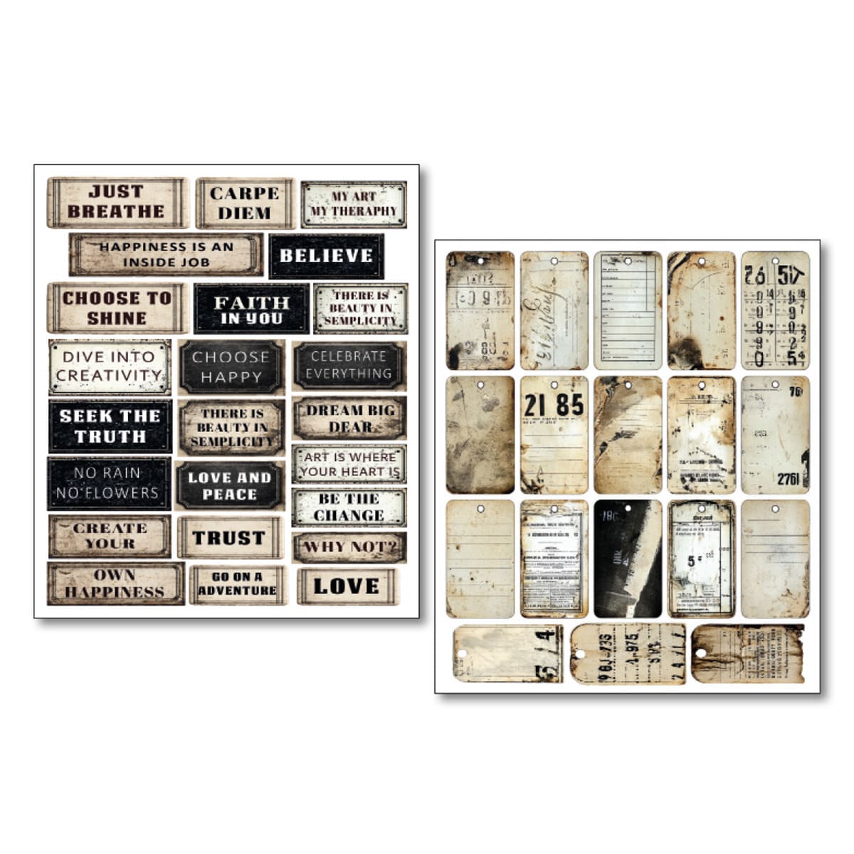 Mixed Media Stickers - 10-pack - Kind Thoughts - 3 - Ciao Bella - Tidformera