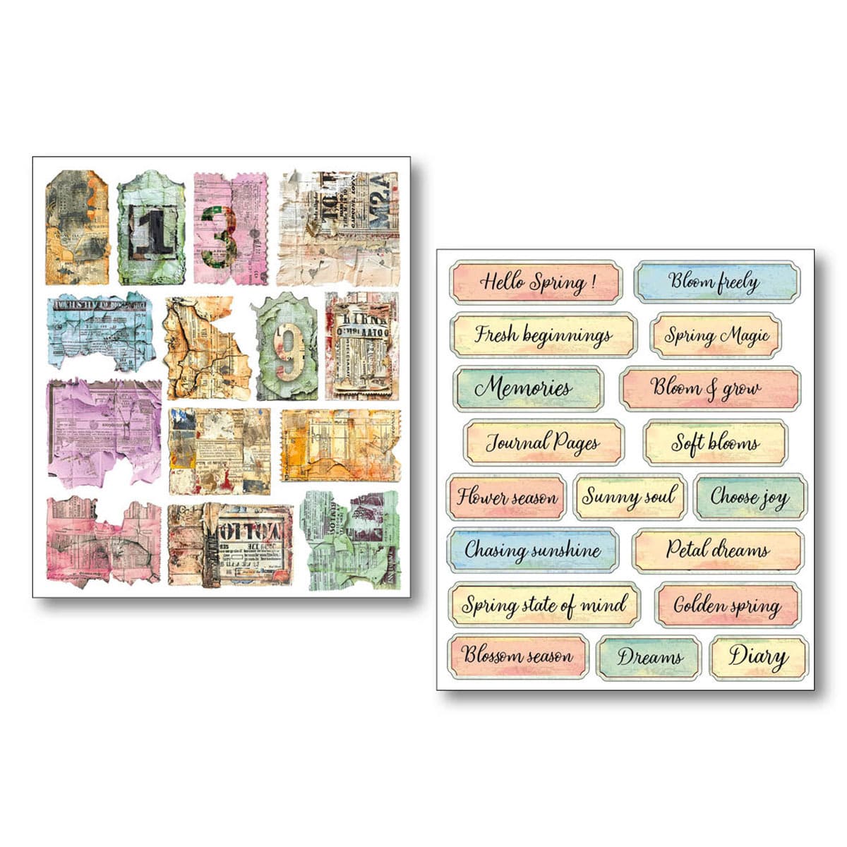 Mixed Media Stickers - 10-pack - The sound of spring - 2 - Ciao Bella - Tidformera