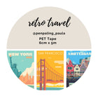 Pet Tape - Penpaling Paula - Retro Travel 60 mm - 1 - Penpaling Paula - Tidformera