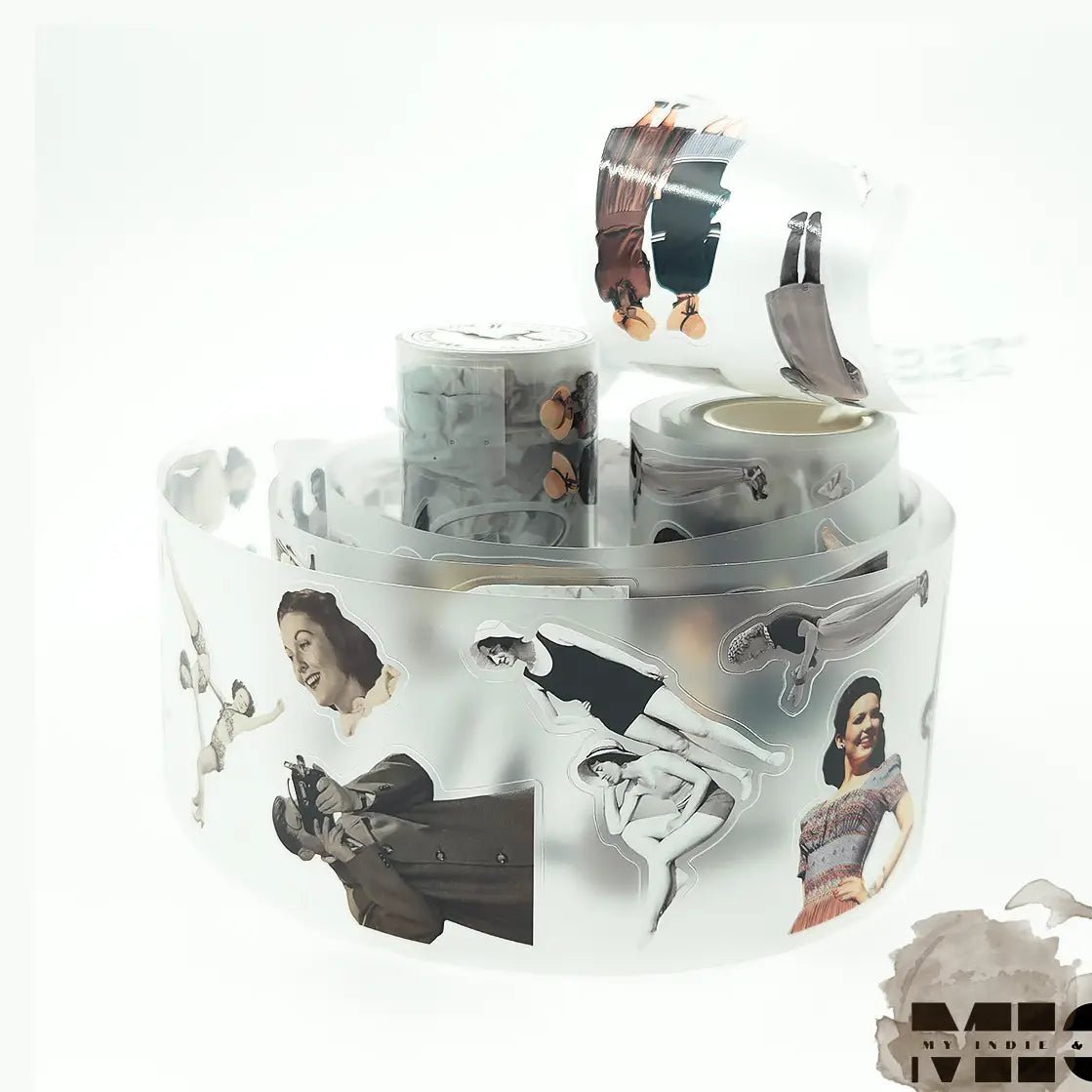 Pet Tape Pre-cut - Mic - 70 mm - Lost in Motion (Felskuret på ett motiv) - 3 - MIC & MIM Premium Paper Shop - Tidformera