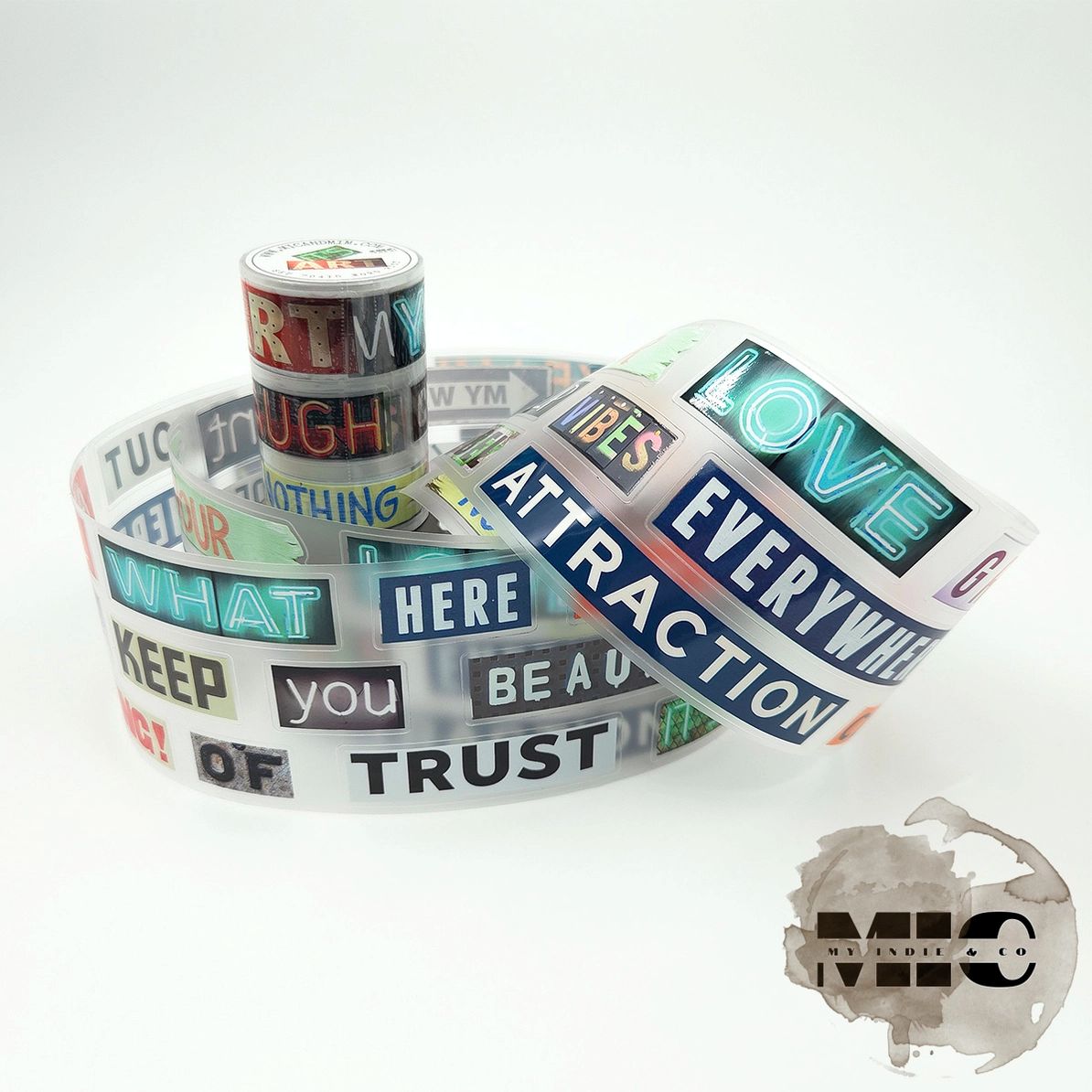 Pet Tape Pre-cut - Mic - 70 mm - Word Riot - 4 - MIC & MIM Premium Paper Shop - Tidformera