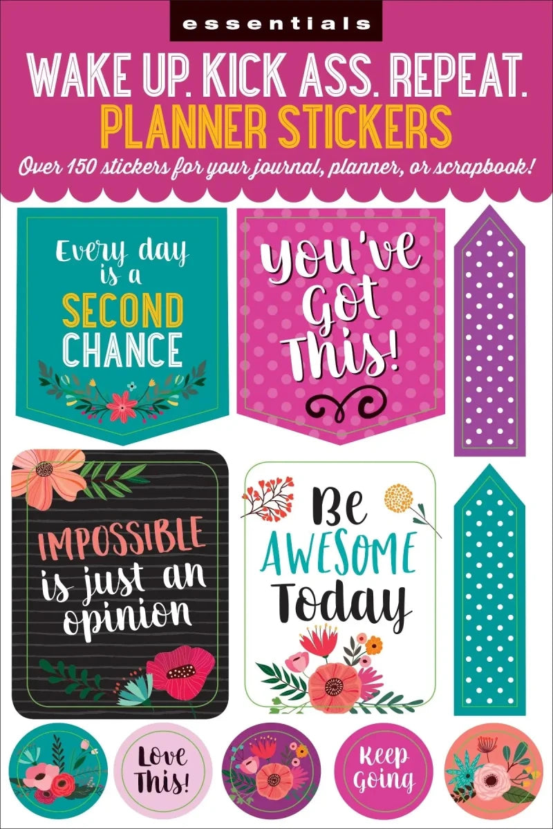 Planner stickers Kalenderstickers - Wake up. Kick ass, repeat - 2 - Peter Pauper Press - Tidformera