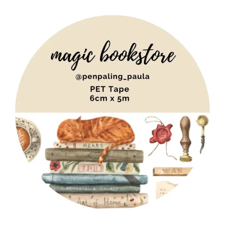 Pre cut Pet Tape - Penpaling Paula - Magic Bookstore - 1 - Penpaling Paula - Tidformera