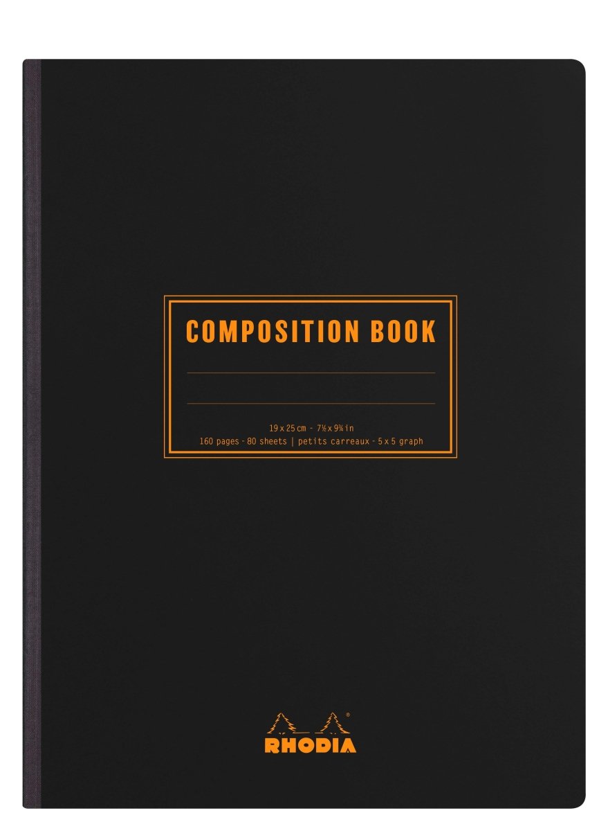 Rhodia Skrivhäfte - Composition book - B5 Svart - Linjerad från Rhodia - Svart skrivhäfte - Tidformera