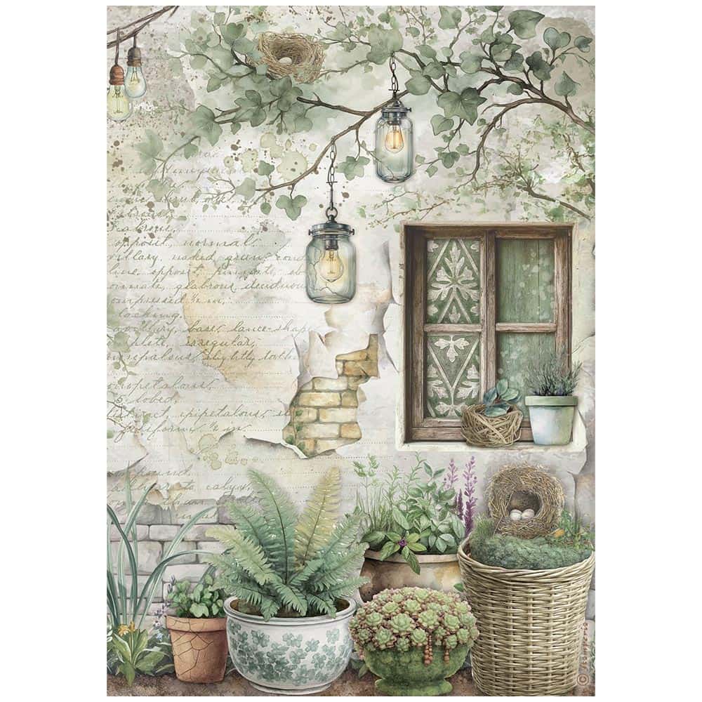 Rice Paper A4 - Herbarium Silvae - 6 - pack - 5 - Stamperia - Tidformera