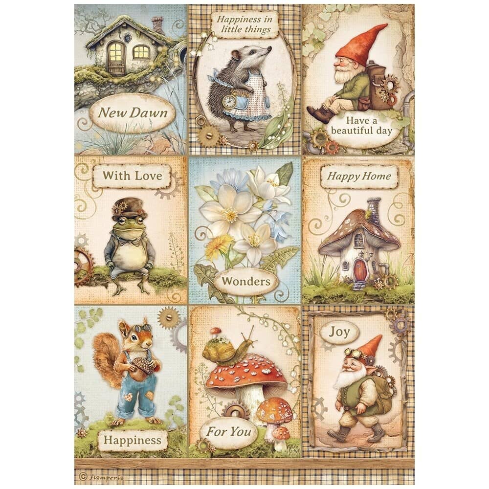 Rice Paper A4 - Hidden Grove - 6 - pack - 4 - Stamperia - Tidformera