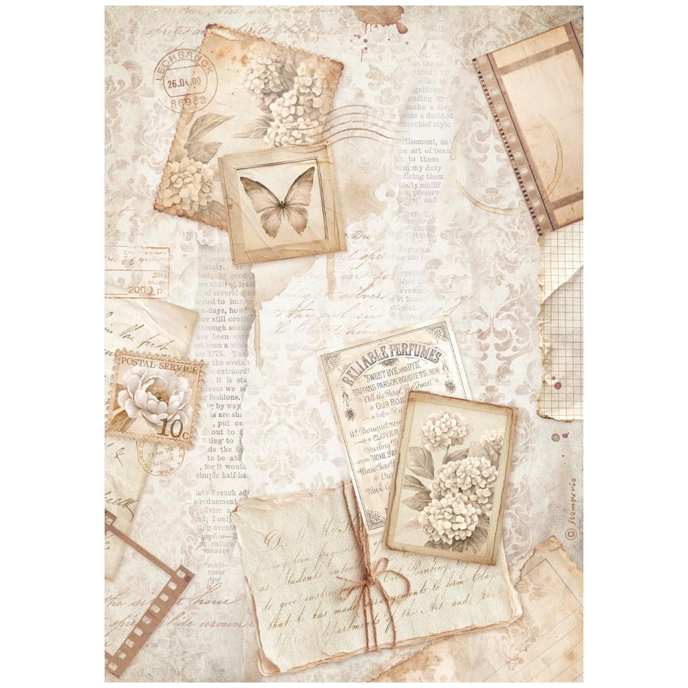 Rice Paper A4 - Quiet Days - 6 - pack - 4 - Stamperia - Tidformera