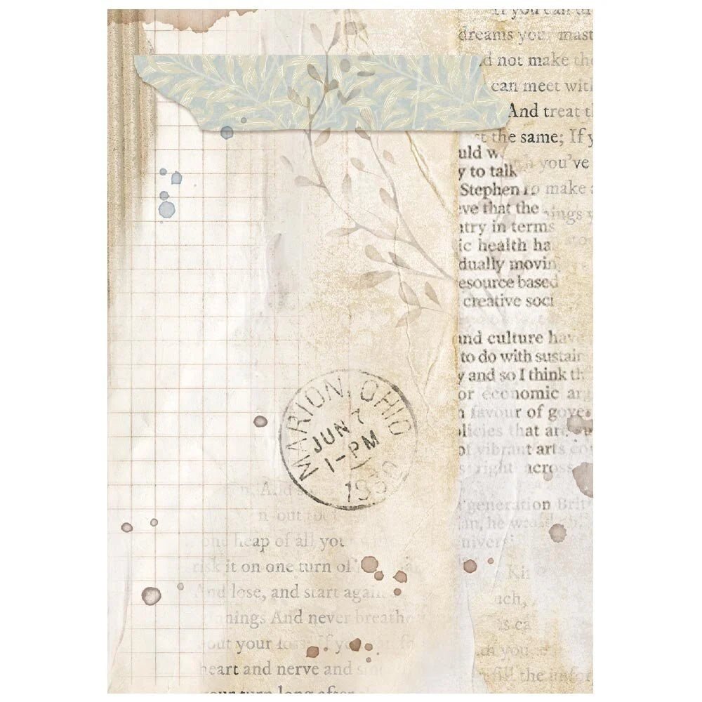 Rice Paper A6 - Backgrounds - 8 - pack - Secret Diary - 3 - Stamperia - Tidformera