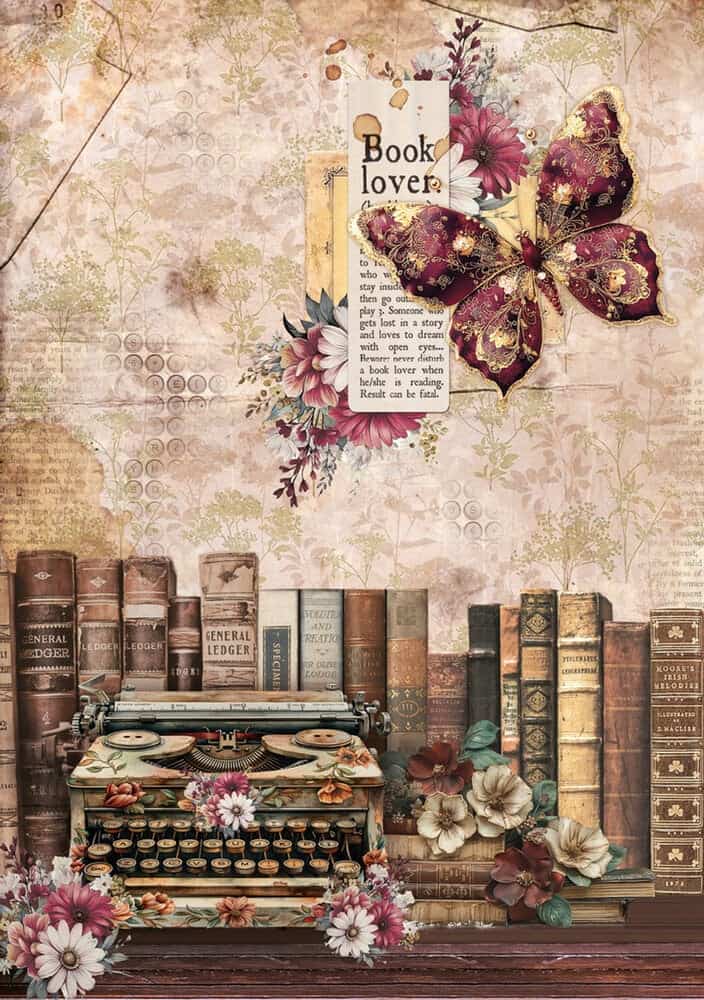 Rice Paper Art set - A5 - 8 - pack - Book Lovers - 5 - Ciao Bella - Tidformera