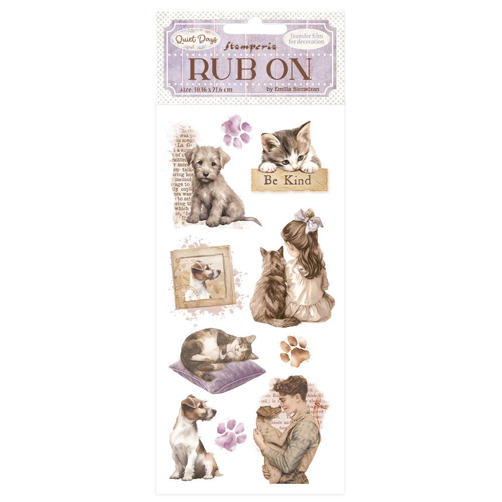 Rub - on - Quiet Days - Dogs and Cats - 1 - Stamperia - Tidformera