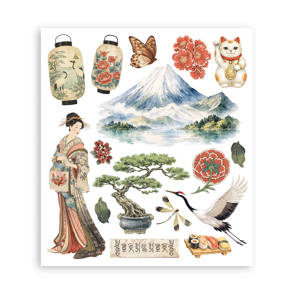 Rub-On Selection 20,5 x 23 cm - Oriental garden - 2 - Stamperia - Tidformera