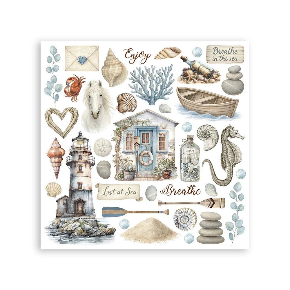 Rub - On Set 6 - pack - Silent Sea - 6 - Stamperia - Tidformera