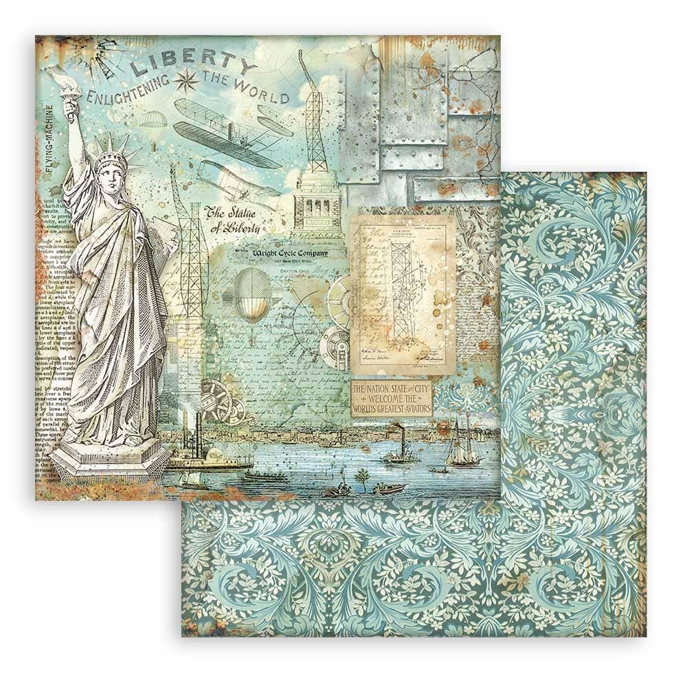 Scrapbookingpapper - Backgrounds - Sir Vagabond Aviator - 17 - Stamperia - Tidformera