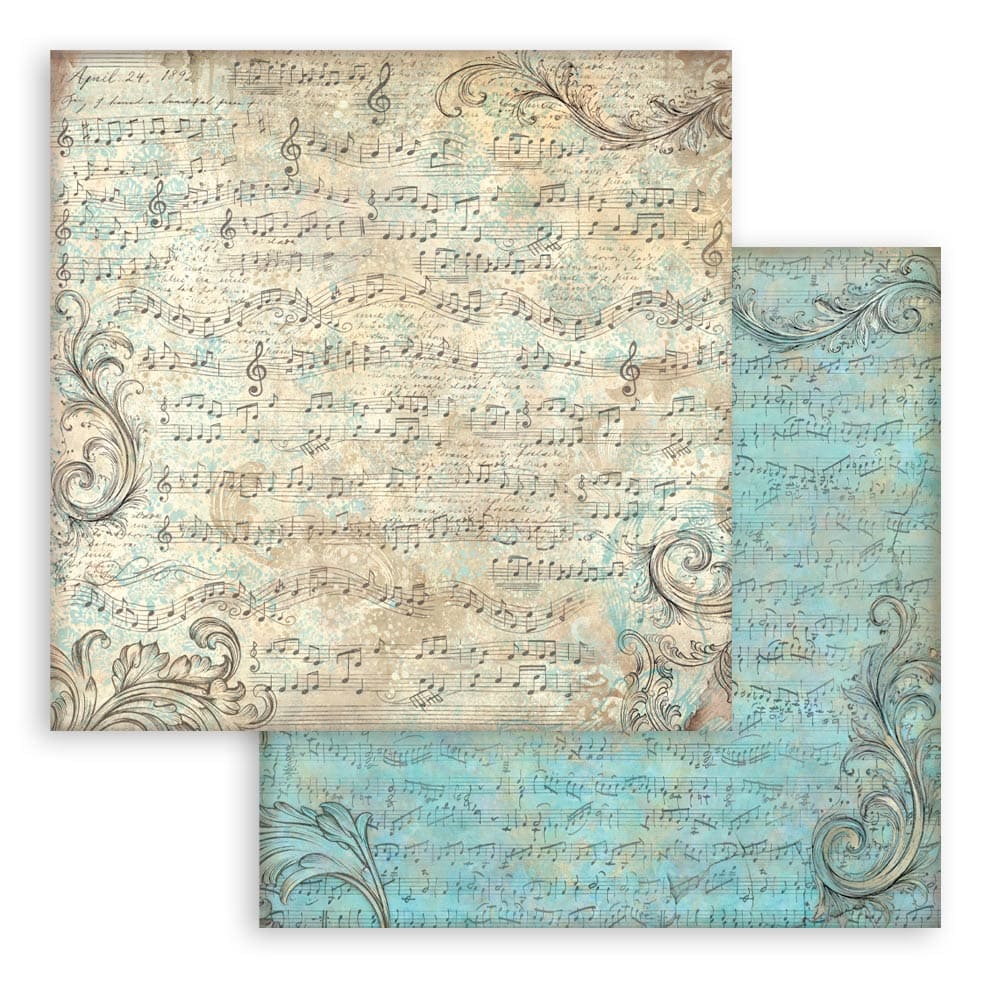 Scrapbookingpapper - Backgrounds - Symphony - 11 - Stamperia - Tidformera