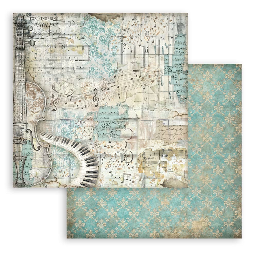 Scrapbookingpapper - Backgrounds - Symphony - 23 - Stamperia - Tidformera