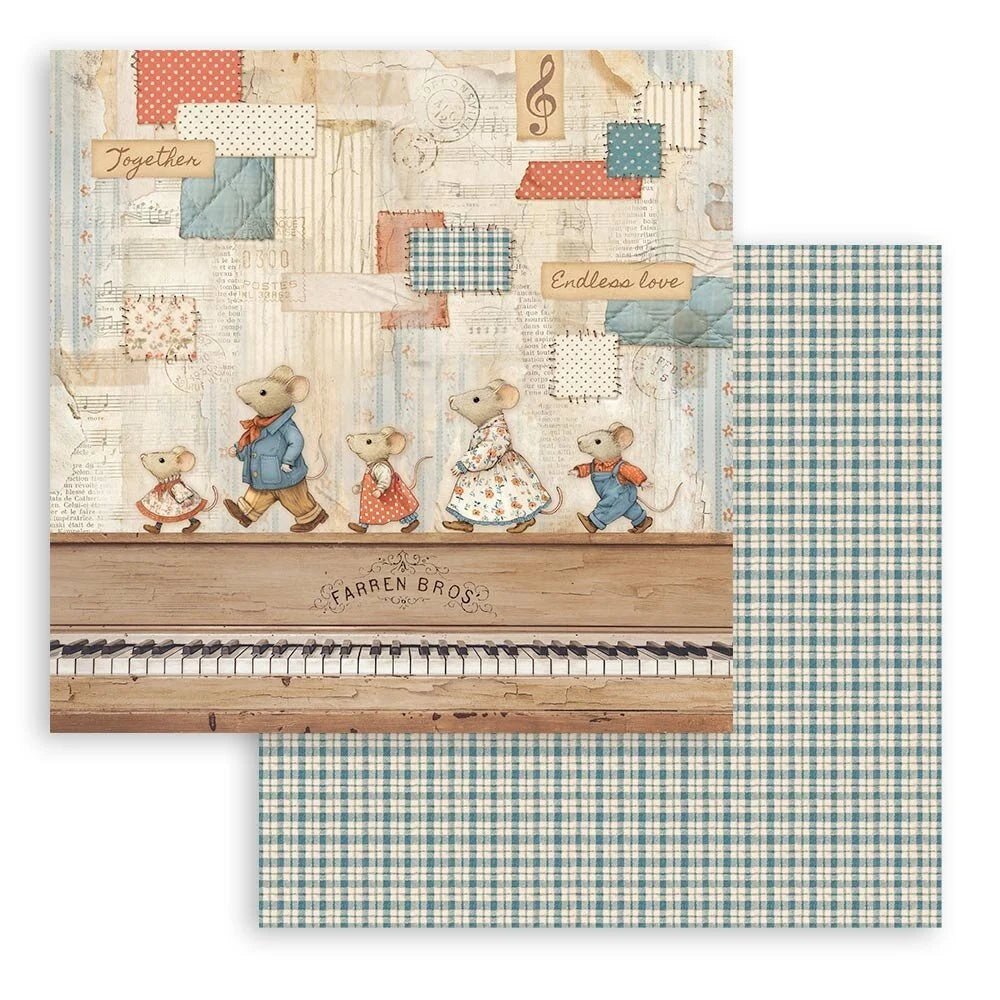 Scrapbookingpapper - Double faced - Family - 7 - Stamperia - Tidformera