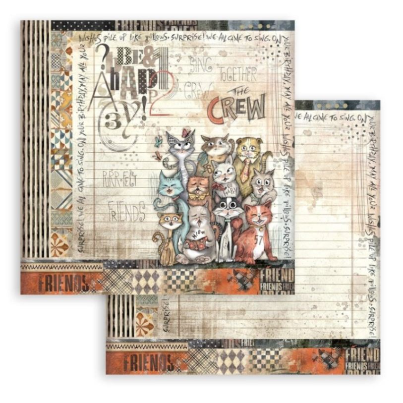 Scrapbookingpapper - Double faced - Furry Friends - 9 - Stamperia - Tidformera