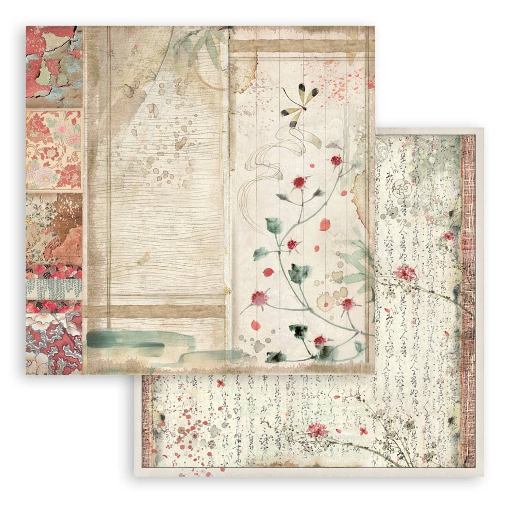 Scrapbookingpapper - Double faced - Oriental garden - 11 - Stamperia - Tidformera