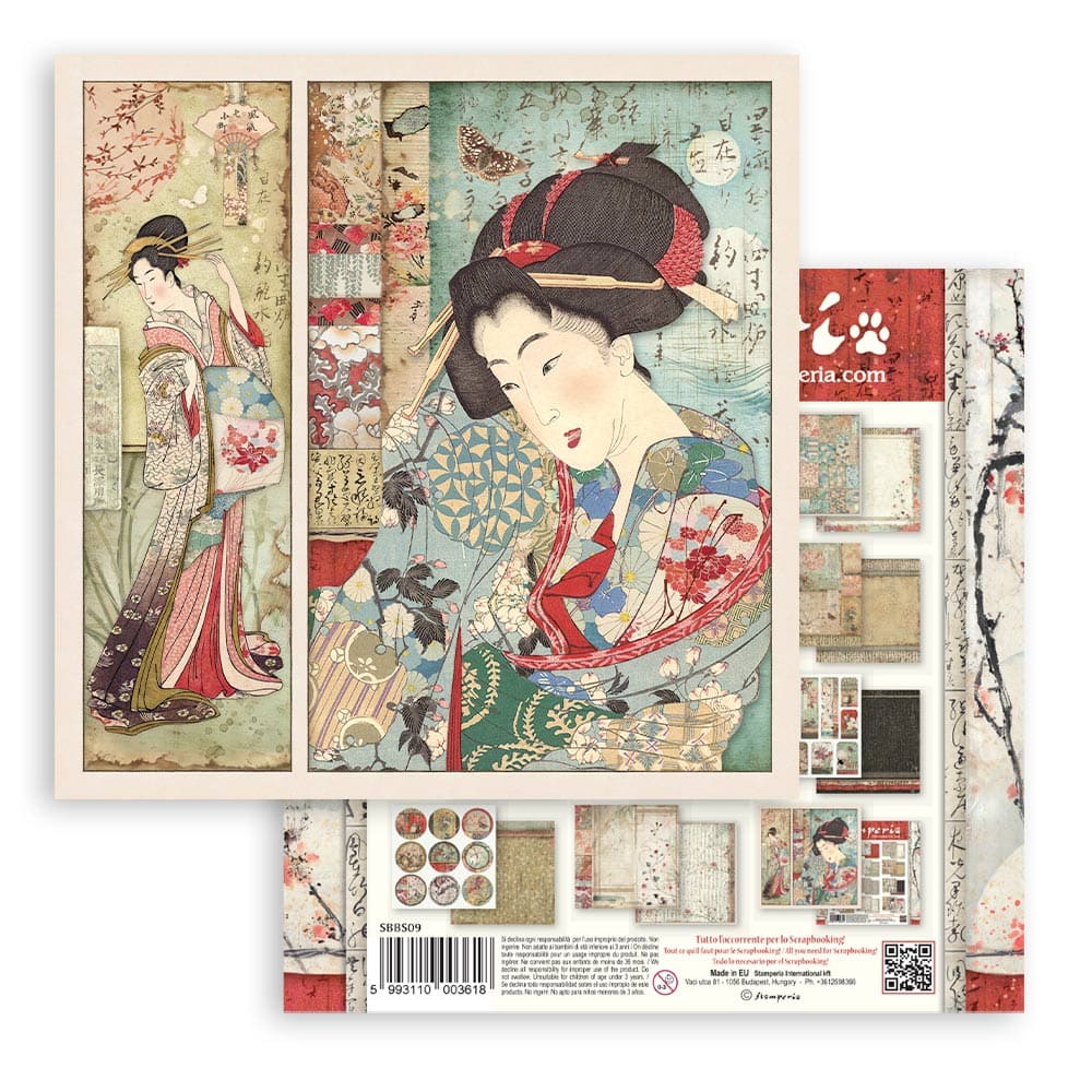 Scrapbookingpapper - Double faced - Oriental garden - 15 - Stamperia - Tidformera