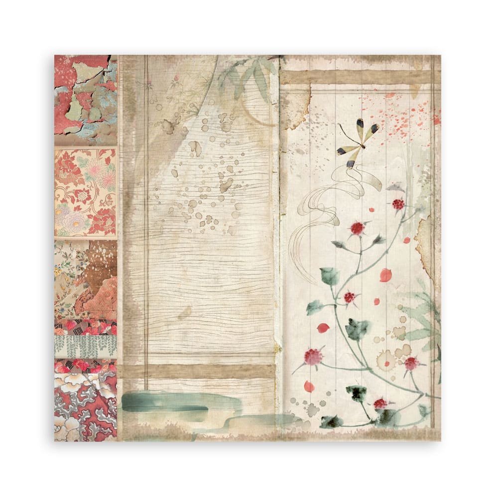 Scrapbookingpapper - Double faced - Oriental garden - 12 - Stamperia - Tidformera