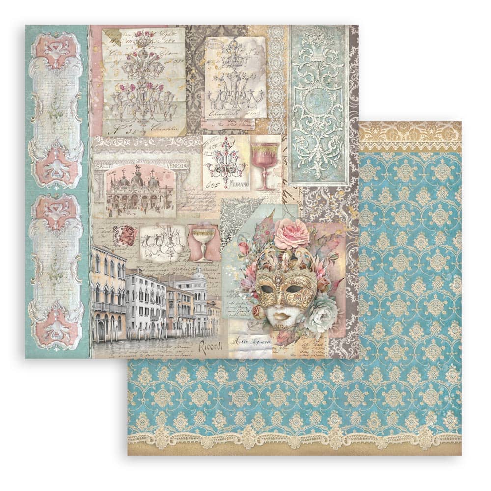 Scrapbookingpapper - Venice City of Art - Double faced - 4 - Stamperia - Tidformera