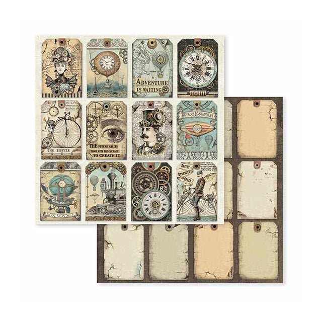 Scrapbookingpapper - Voyages Fantastiques - Double faced - 10 - Stamperia - Tidformera