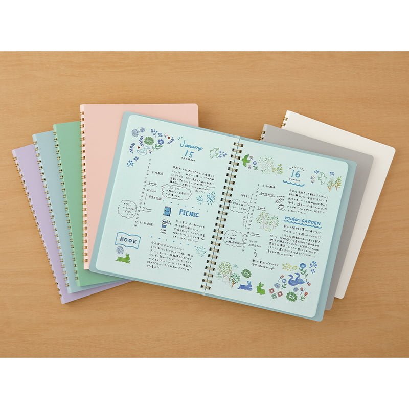 Spiralblock Dotted A5 - White - 7 - Midori - Tidformera