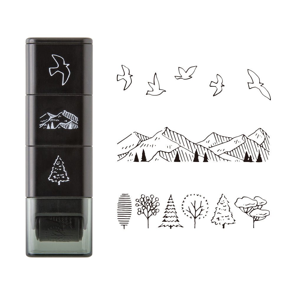 Stämpel Paintable Stamp Roller - Forest Landscape - 2 - Midori - Tidformera