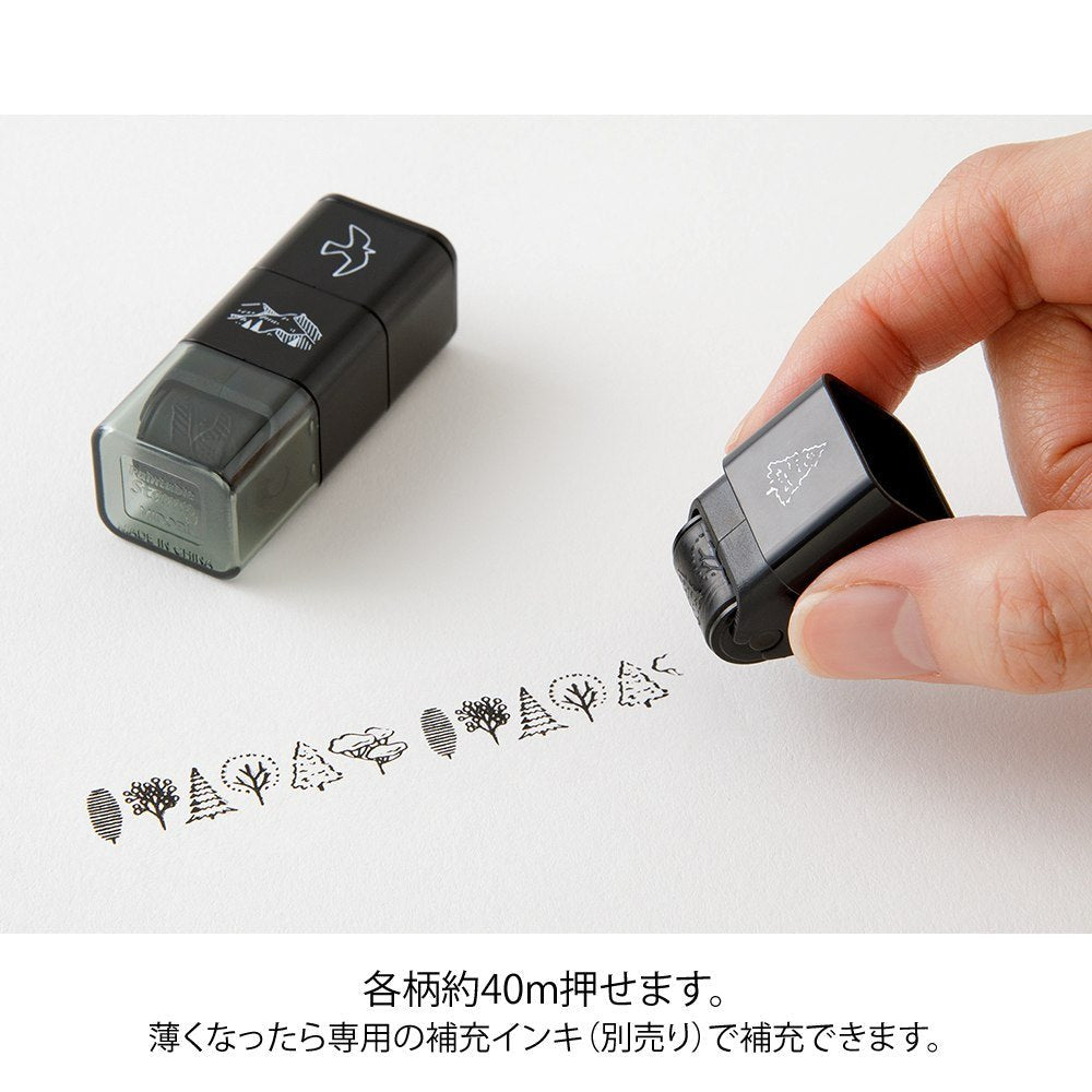 Stämpel Paintable Stamp Roller - Forest Landscape - 3 - Midori - Tidformera
