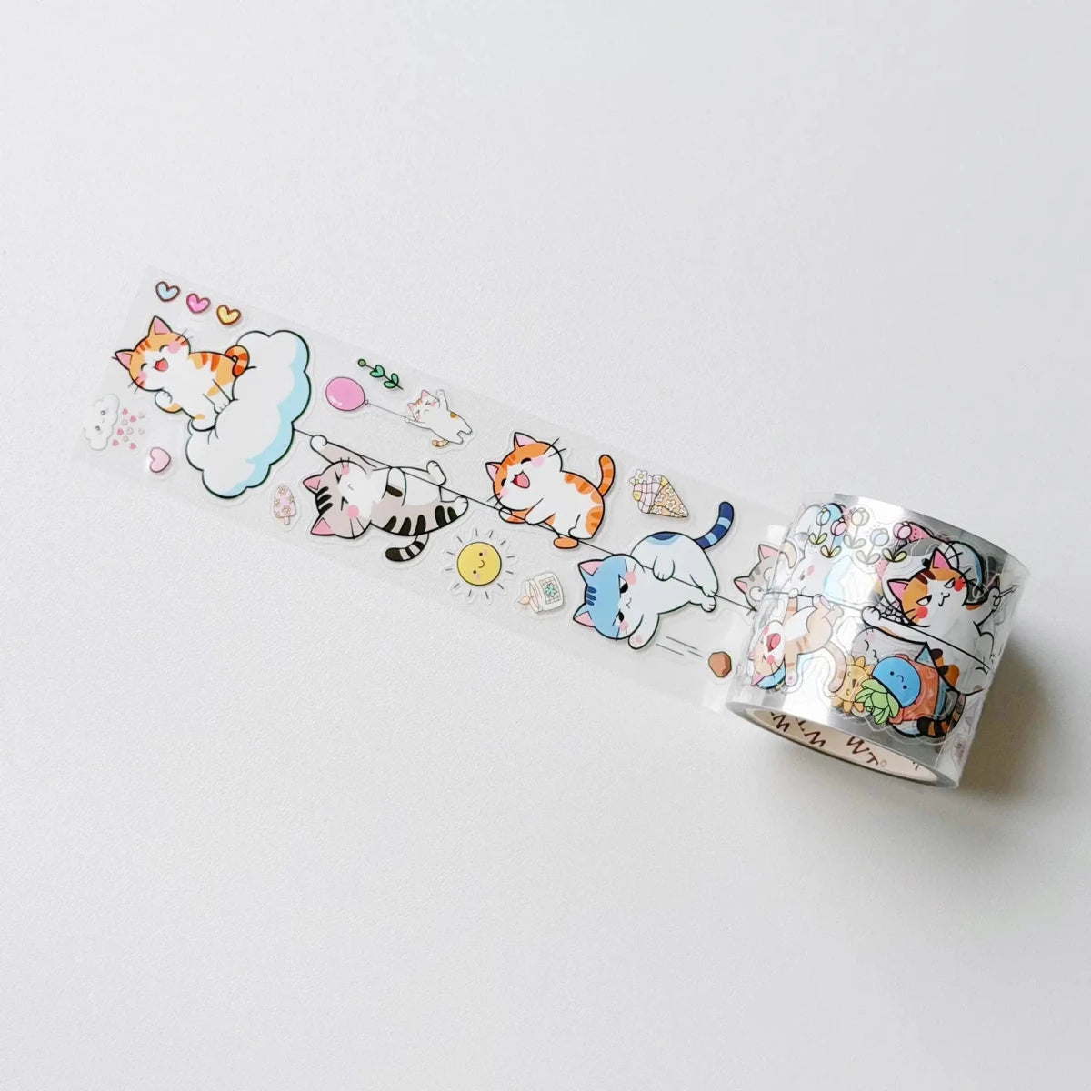 Sticker Pet Tape - Pre-cut - 40 mm - Kitty Cascade - 2 - Washi Tape Shop - Tidformera