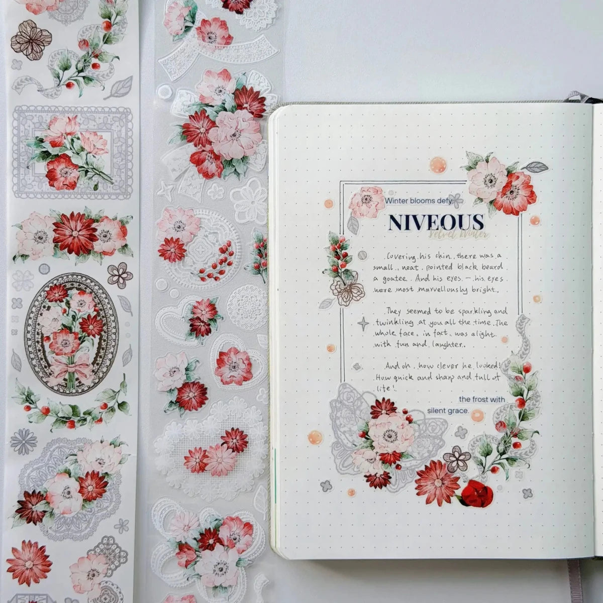 Sticker Pet Tape - Pre-cut - 60 mm - Heirloom Lace - 3 - Washi Tape Shop - Tidformera