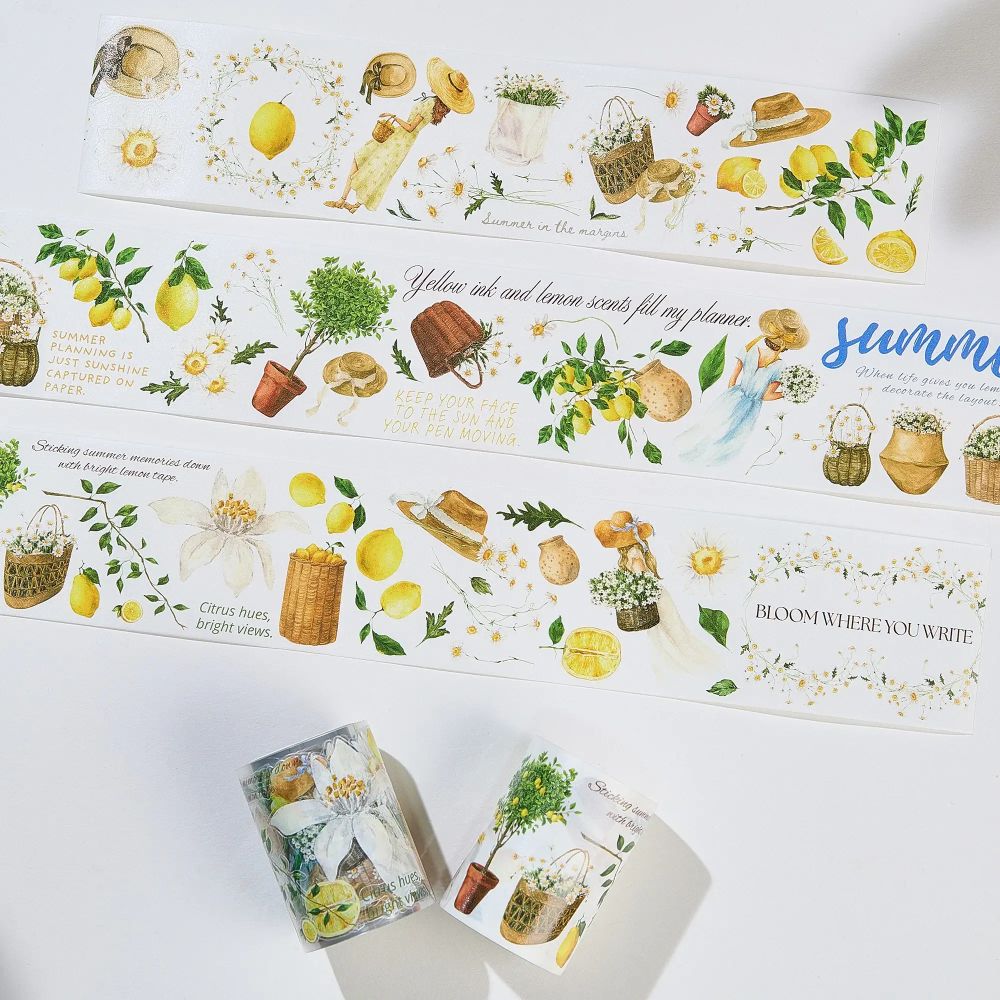 Sticker Pet Tape - Pre-cut - 60 mm - Lemon Breeze - 1 - Washi Tape Shop - Tidformera