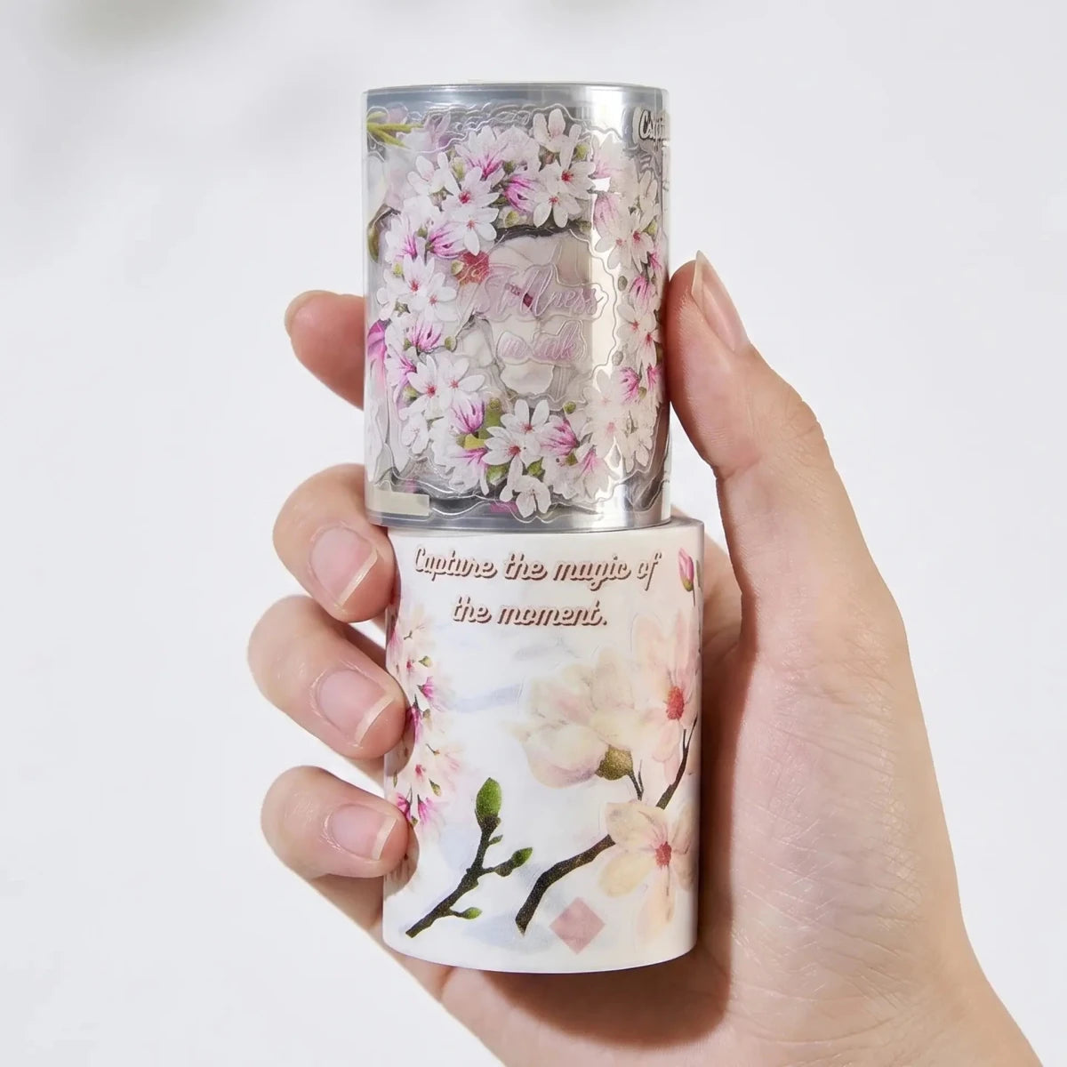 Sticker Pet Tape - Pre-cut - 60 mm - Magnolia Bloom - 6 - Washi Tape Shop - Tidformera