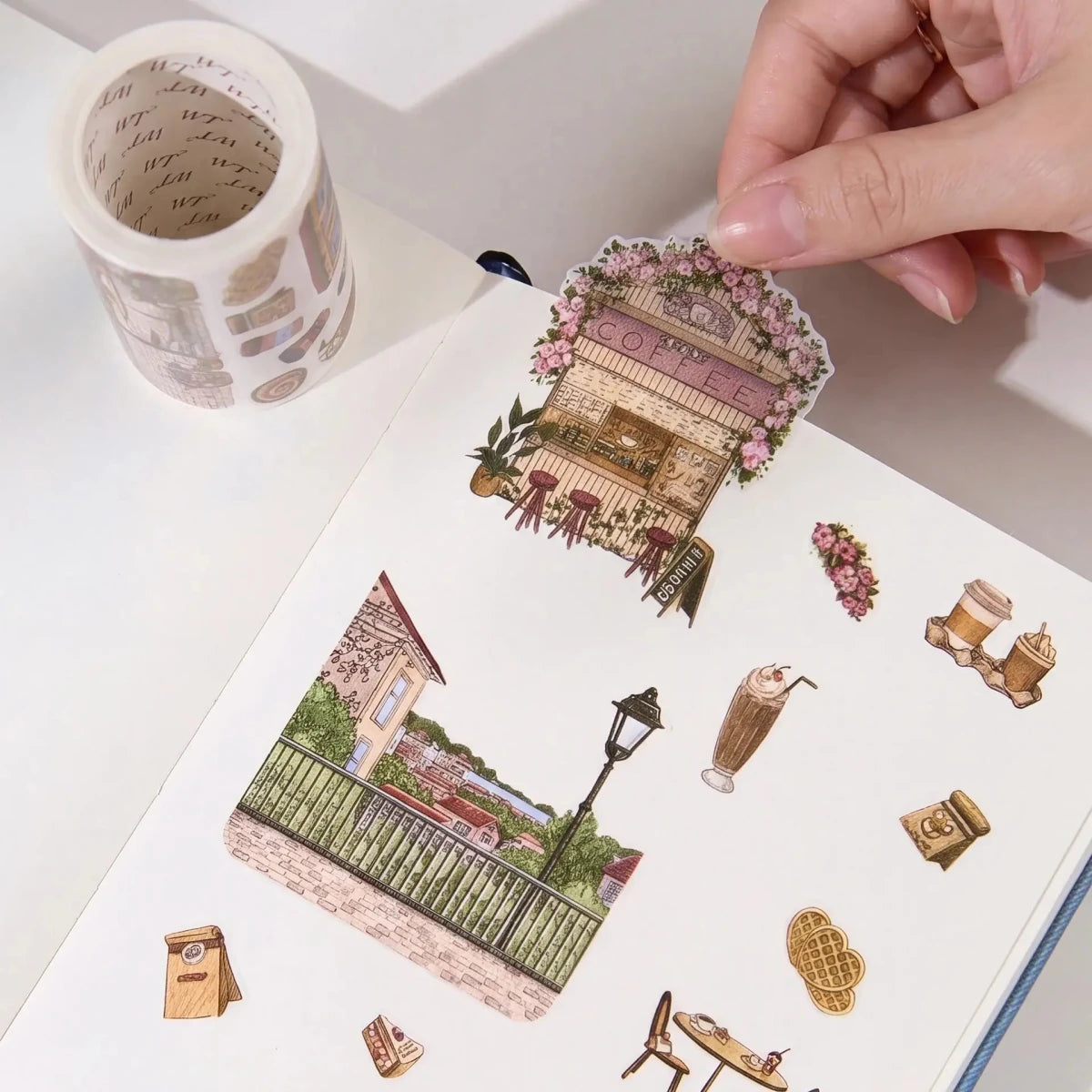 Sticker Pet Tape - Pre-cut 70 mm - Maple Café - 3 - Washi Tape Shop - Tidformera