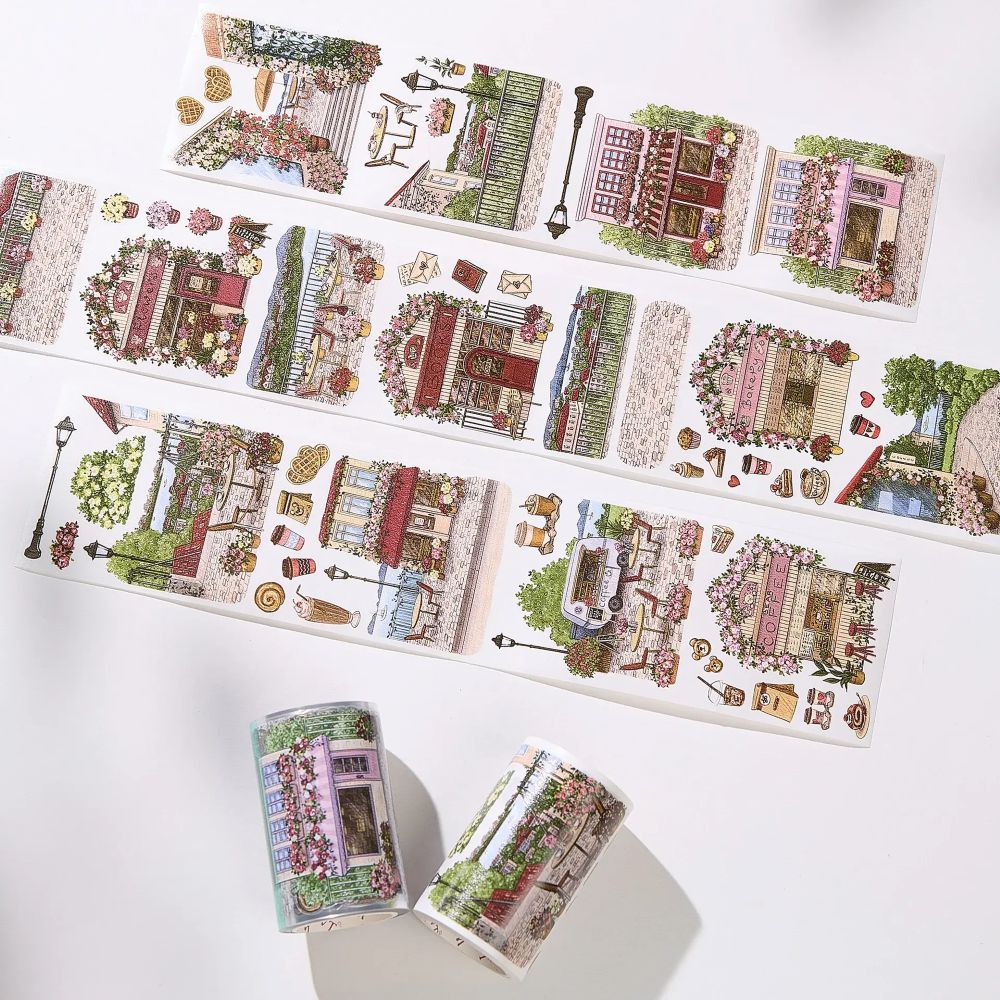Sticker Pet Tape - Pre-cut 70 mm - Maple Café - 2 - Washi Tape Shop - Tidformera
