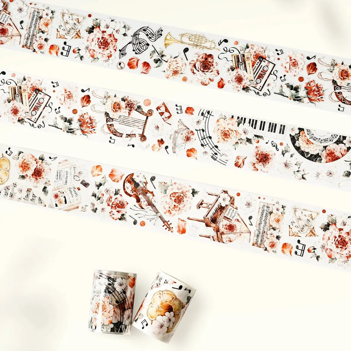 Sticker Pet Tape - Pre - cut - Rose Sonata - 60 mm - 2 - Washi Tape Shop - Tidformera